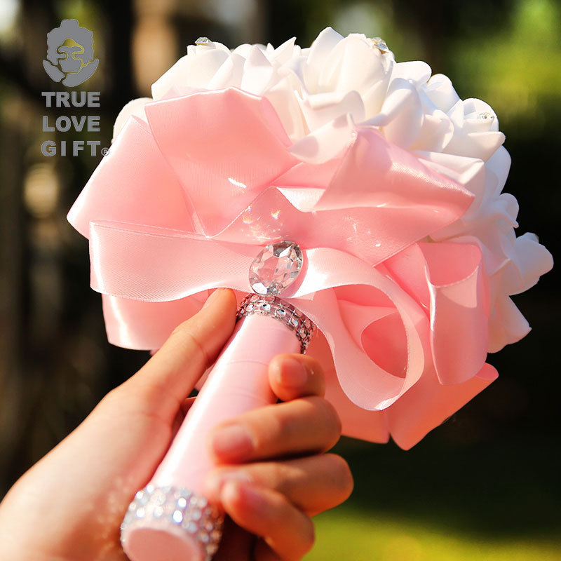 Bride and Bridesmaid Bouquet Wedding Ceremony Foam Simulated Bouquet Wedding Wedding Flower Foreign Trade Supply Manufacturer Ready Stock