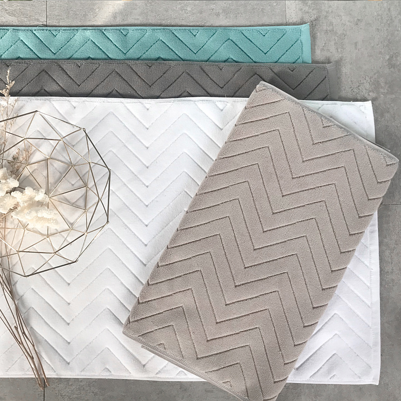 Hotel Floor Towel Spa Club Home Bathroom Cotton Strands Jacquard Foot Towel Pad Soft Absorbent Floor Mat