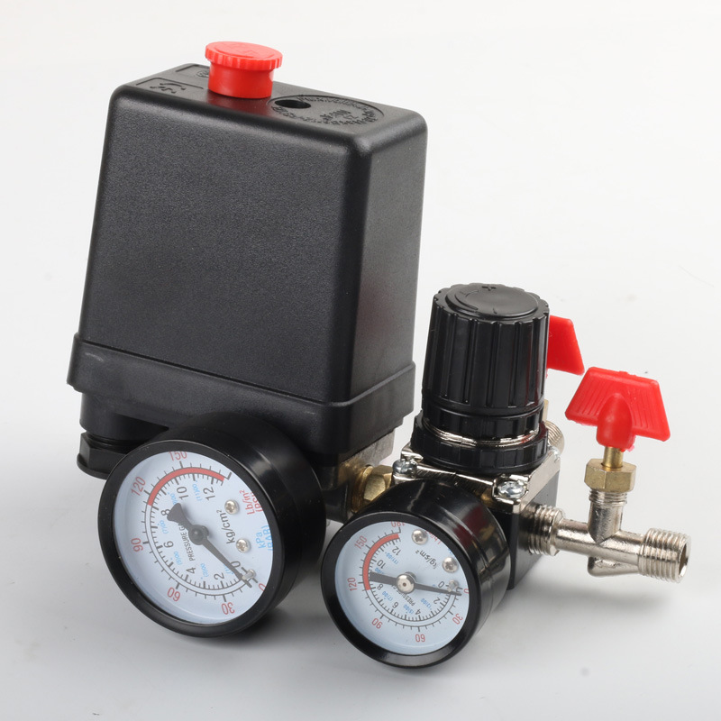 Factory Direct air pump air compressor accessories pressure switch square four-hole pressure regulating valve four-hole switch air outlet Assembly