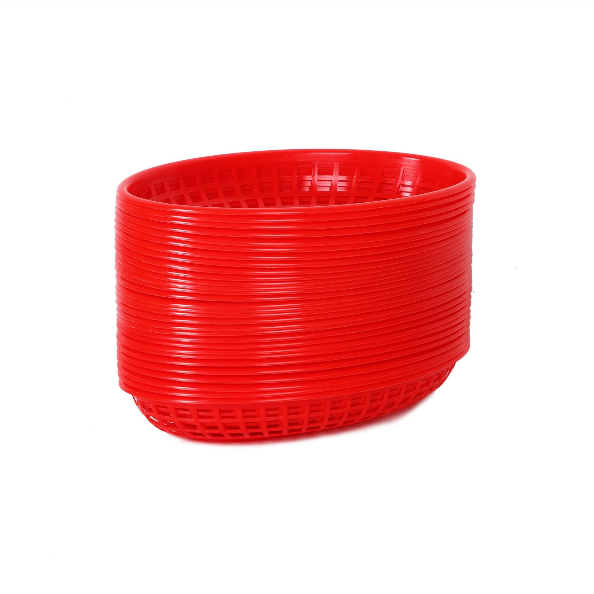 Factory direct supply oval plastic fruit basket fried chicken hamburger basket cross-border supply bread basket