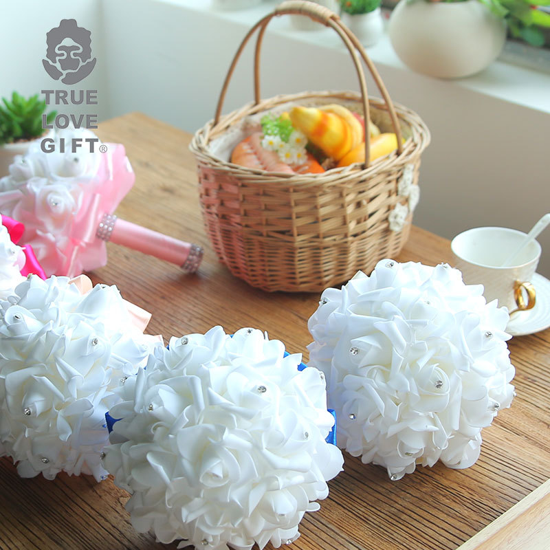 Bride and Bridesmaid Bouquet Wedding Ceremony Foam Simulated Bouquet Wedding Wedding Flower Foreign Trade Supply Manufacturer Ready Stock