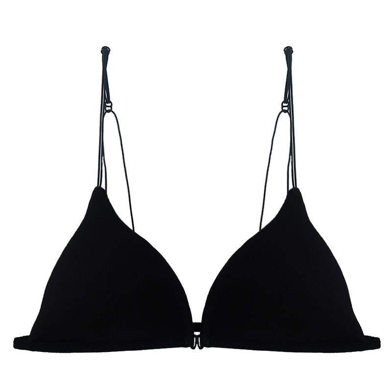 French Beautiful Back Intimates Front Button Bra Set Triangle Cup Young Ladies Student Bra No Steel Ring Sexy Export