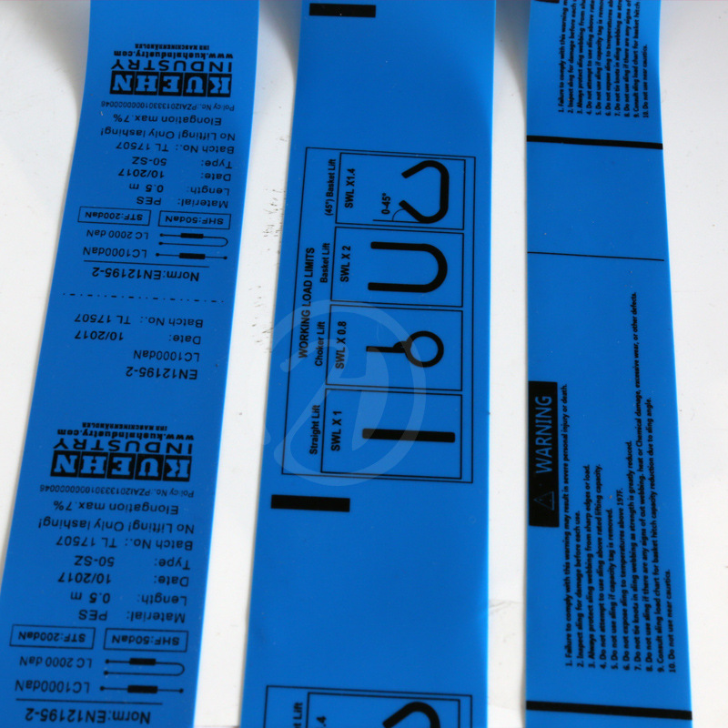 Rigging label binding belt lifting belt tensioner label rigging PVC label Blue orange plastic label
