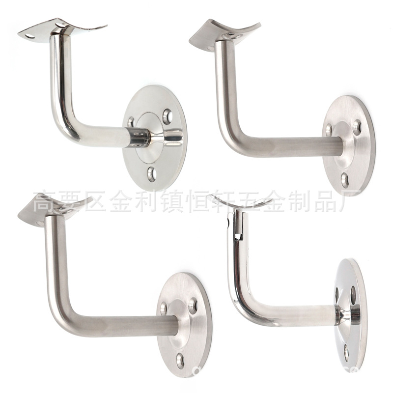 Direct Supply L-type stainless steel solid stair accessories glass wall support armrest bracket hardware pendant large convex seat series