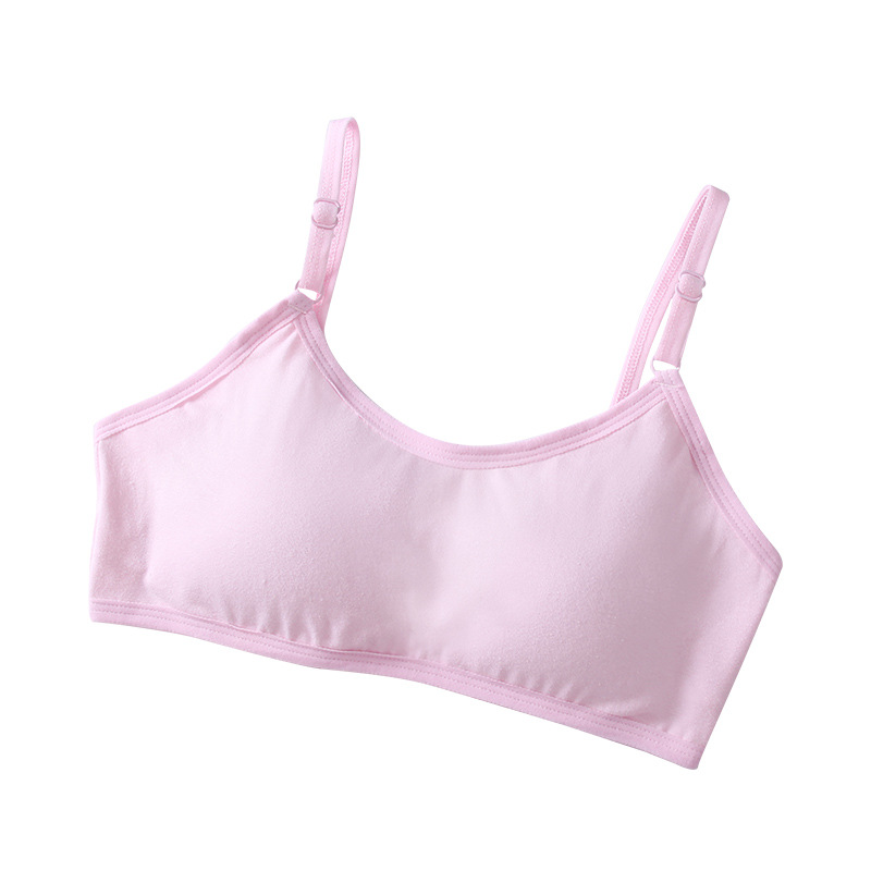 Pure Cotton student bra fixed Cup wrapped chest with chest pad tube top underwear running anti-vibration exposure solid color underwear