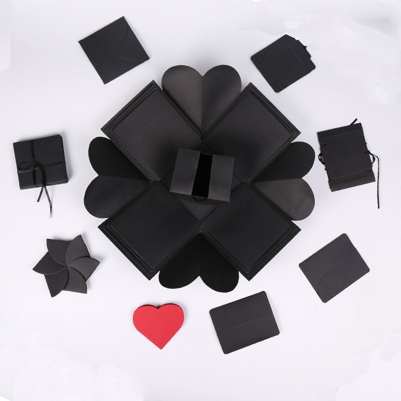 Spot quadrilateral surprise explosion box finished multi-layer diy handmade photo album couples creative gift manufacturers