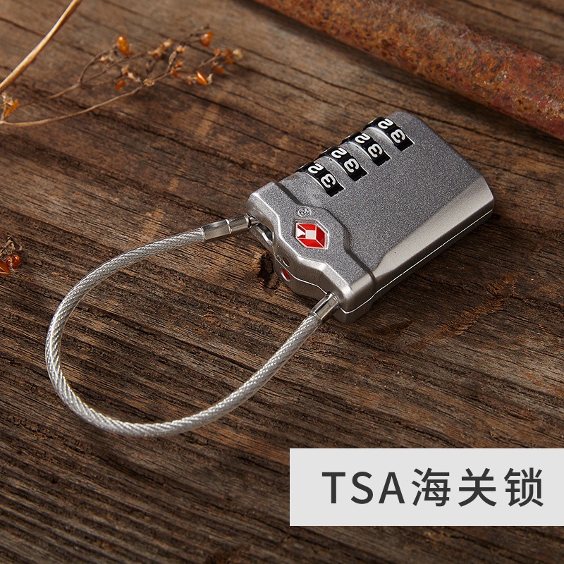 Tsa customs lock 19 years new zinc alloy abroad supplies luggage zipper lock wire rope customs code lock