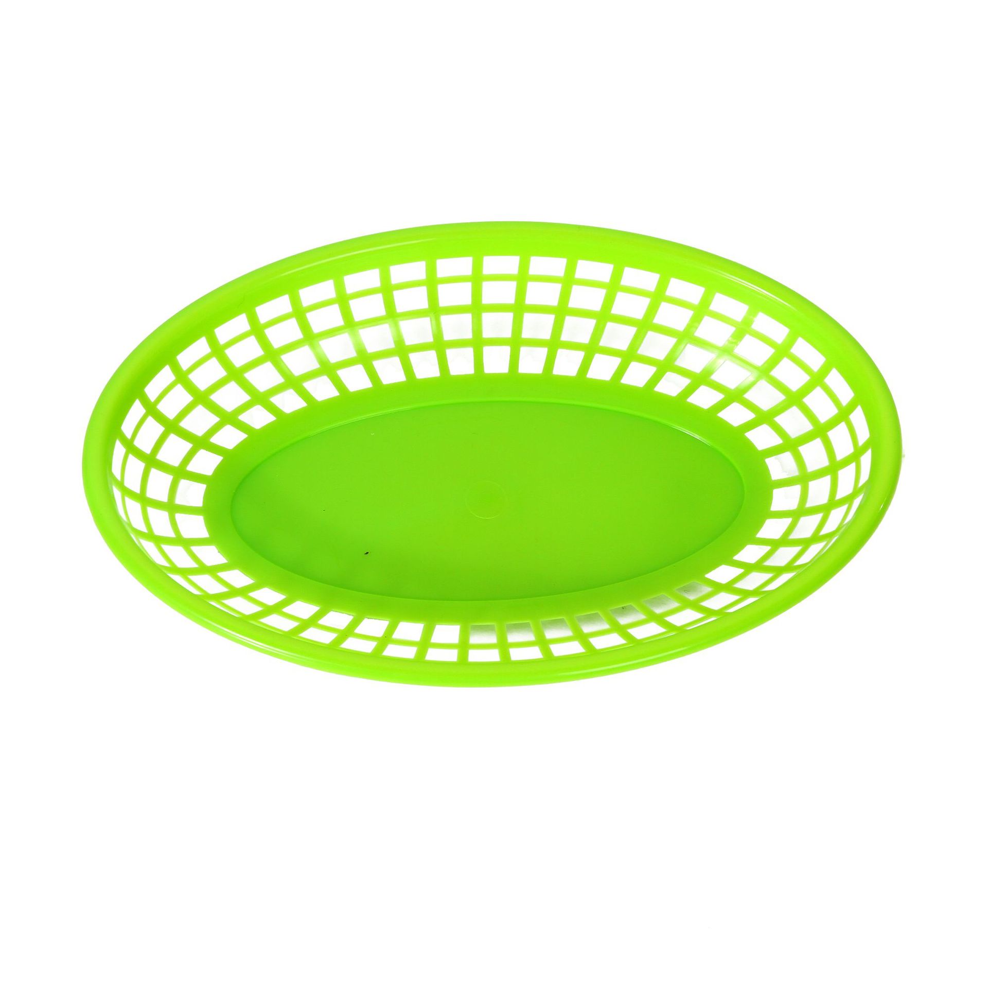 Factory direct supply oval plastic fruit basket fried chicken hamburger basket cross-border supply bread basket