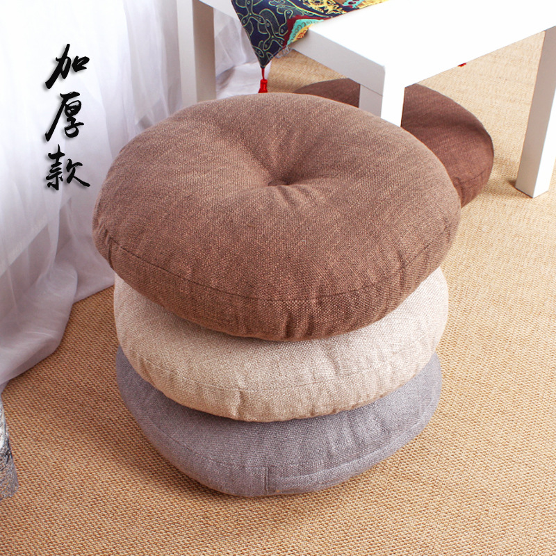 Японская льняная подушка для сидения, утолщенная подушка для балкона, коврик татами