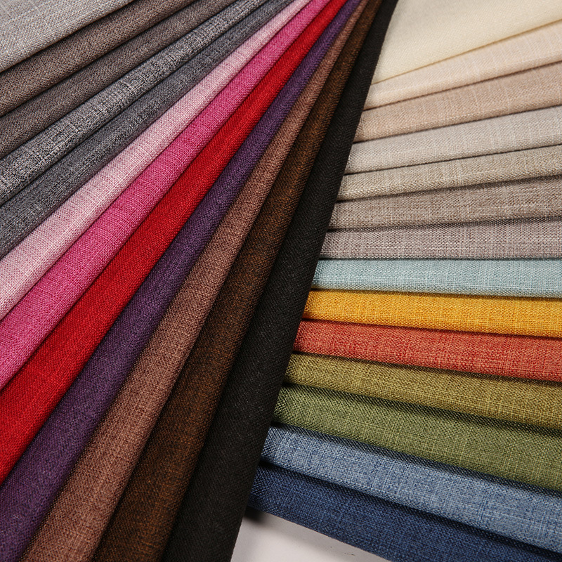 Solid color slub linen fabric sofa fabric cotton linen pillow fabric soft bag background cloth imitation linen fabric wholesale