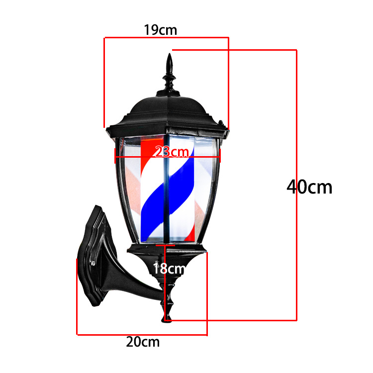 barber pole Amazon export luxury hair salon wall turn light new waterproof hair salon turn light box
