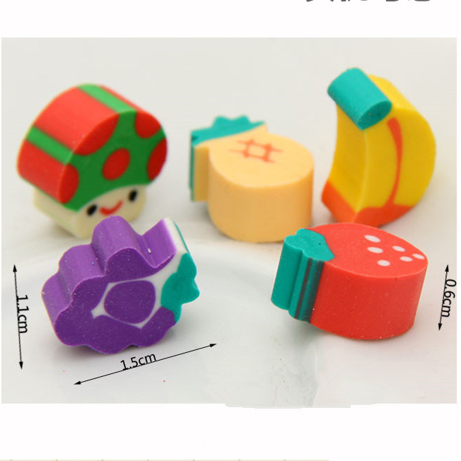 Cartoon cute shape eraser mini fruit eraser wholesale creative stationery eraser factory direct sales