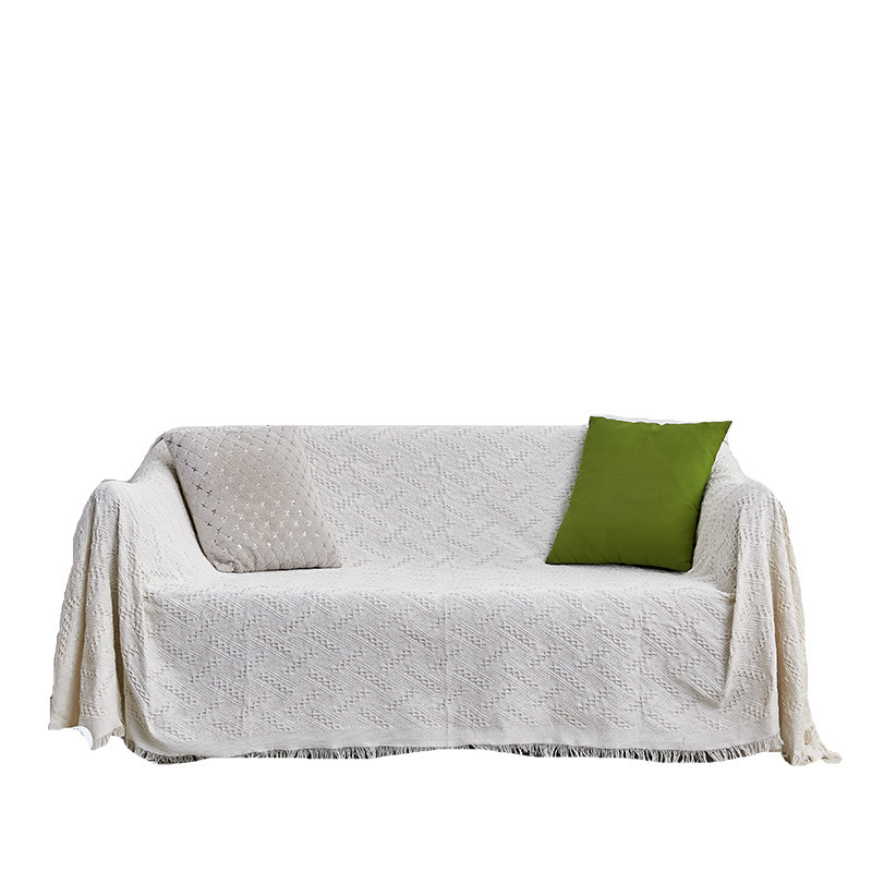 Cross-border Sofa Towel White Sofa Cushion Sofa Cover Back Towel Line Blanket Sofa Cover Fabric Sofa Blanket