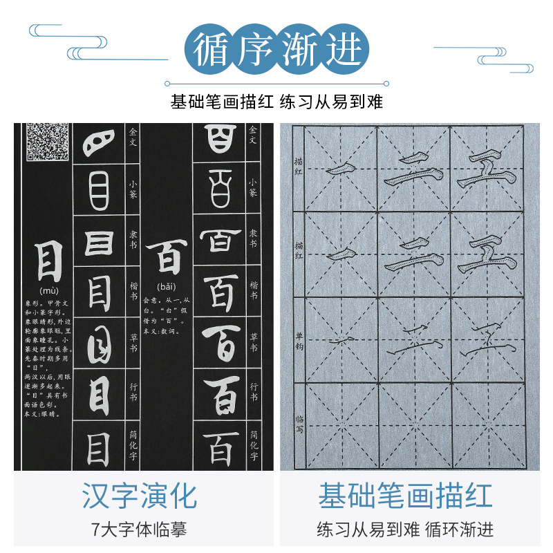 Water Writing Cloth Wholesale Control Pen Training Basic Stroke Student Calligraphy Set Brush Copy Copybook Ten Thousand Times Water Writing Cloth