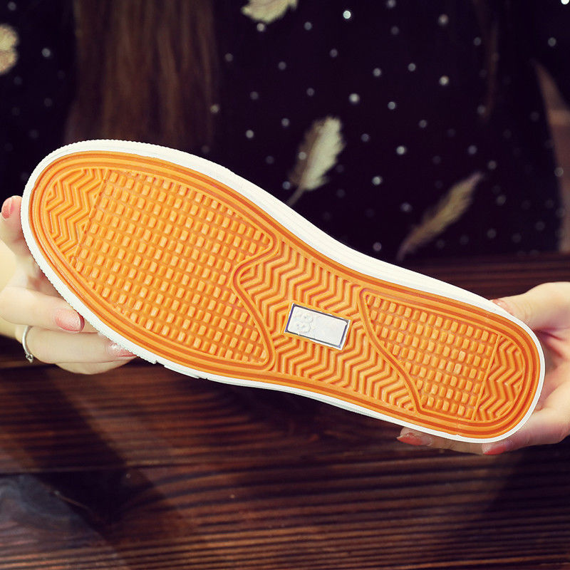 2025 Spring and Autumn Canvas Shoes Women's Shoes Student Casual Shoes Korean Style Slip-On Thick-Soled Lazy Shoes White Shoes for Women