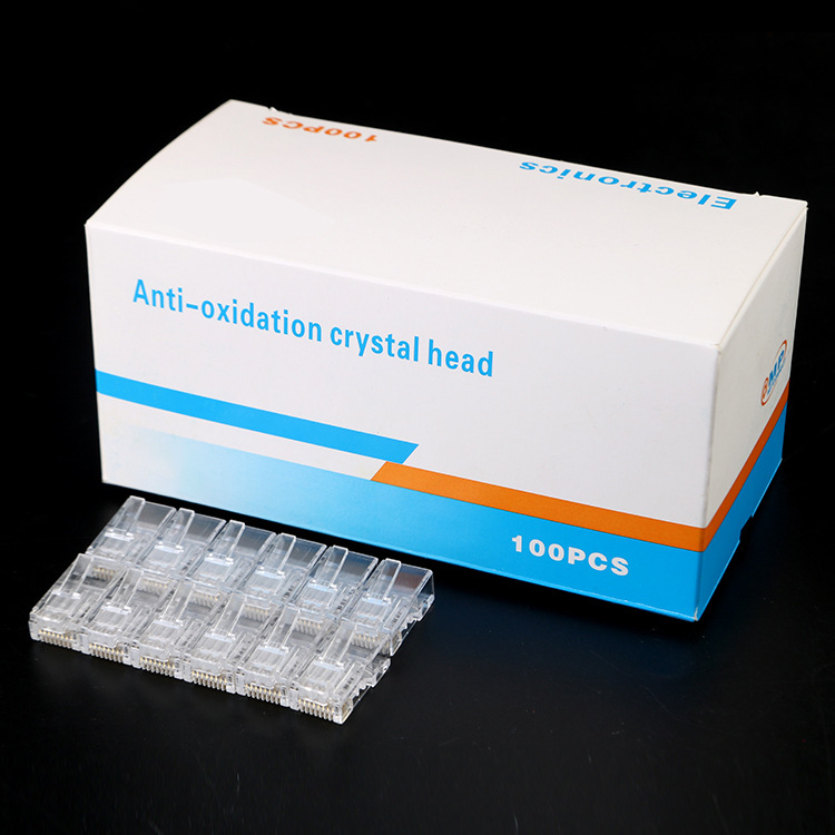 Factory wholesale six non-shielded Crystal Head engineering 8-core rj45 Crystal Head gold-plated gigabit network cable connector