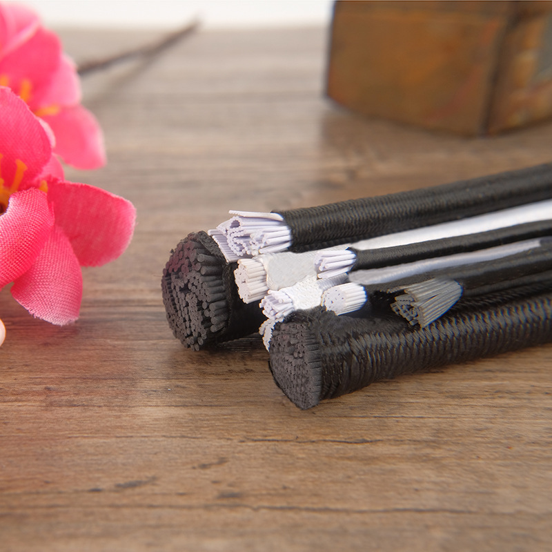 Black Elastic Rope Bracelet Beef Rope Round Elastic Rubber Rope Beaded Latex Core Tab Elastic Rope