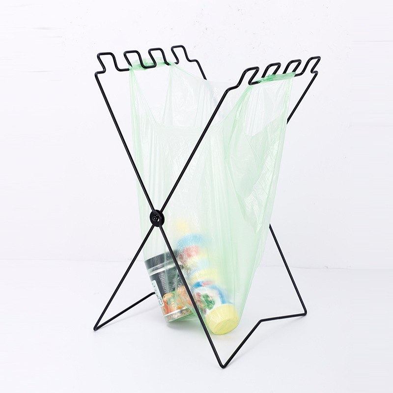 Creative multifunctional garbage bag holder foldable plastic bag storage rack outdoor kitchen bag mini rack