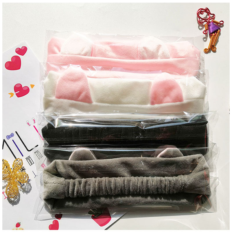 Super soft cat ear hair band ladies wash hair band Cute Sports makeup cat ear headdress