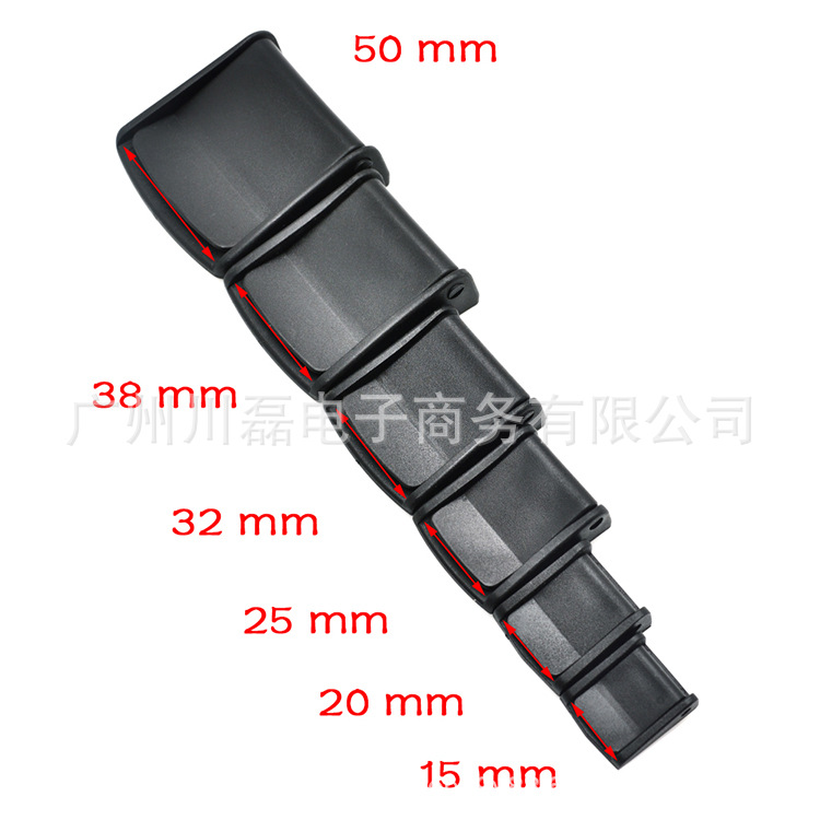 Plastic 15-50mm webbing clip Spring Press adjustment buckle webbing press buckle belt bag clip buckle buckle