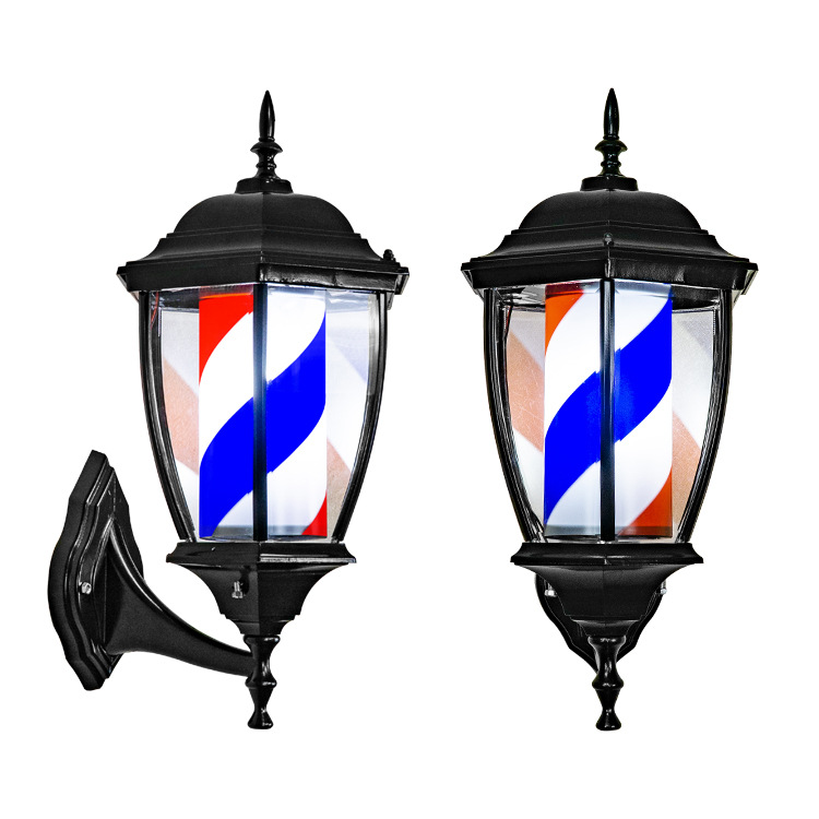 barber pole Amazon export luxury hair salon wall turn light new waterproof hair salon turn light box
