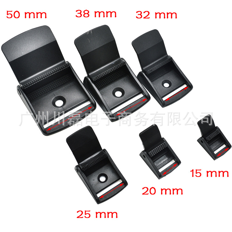 Plastic 15-50mm webbing clip Spring Press adjustment buckle webbing press buckle belt bag clip buckle buckle