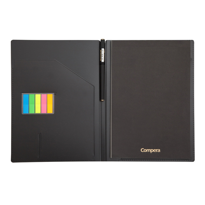 Together Notepad Leather Notebook 25K Thickened Meeting Record Book Business a5 Thick Black Leather Simple Book