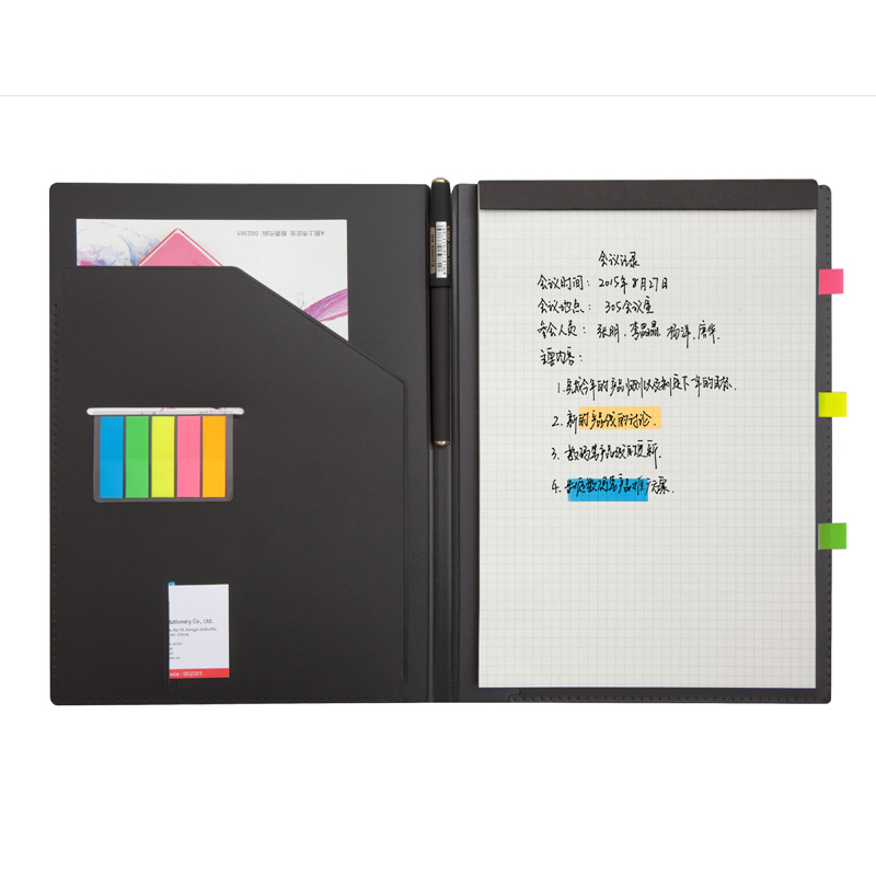 Together Notepad Leather Notebook 25K Thickened Meeting Record Book Business a5 Thick Black Leather Simple Book