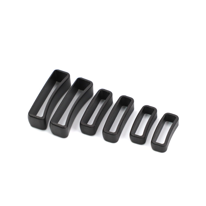 Source manufacturer plastic webbing square buckle 15mm-25mm curved pet collar accessories Lip Buckle