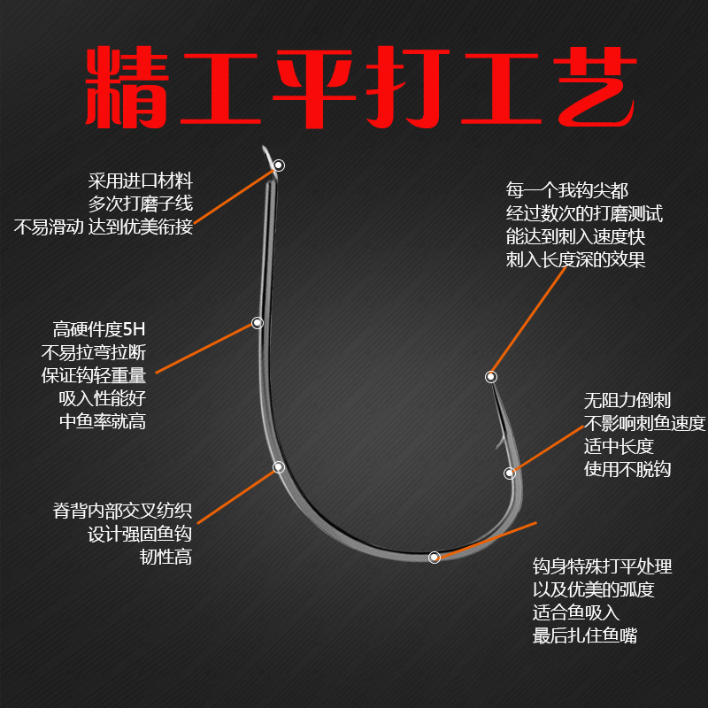 Flat Hook Blue Black Gold White Barbed Bulk Flat Hook Fishing Gear Wholesale