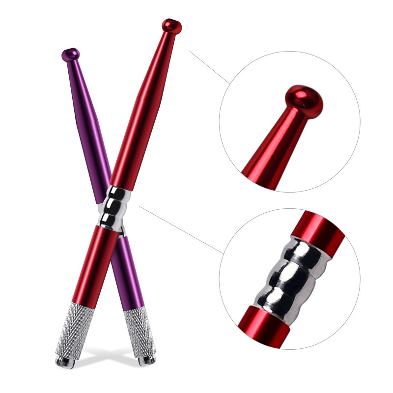 Factory direct single head ball embroidery pen No.1 eyebrow pencil metal line embroidery handmade pen semi-permanent