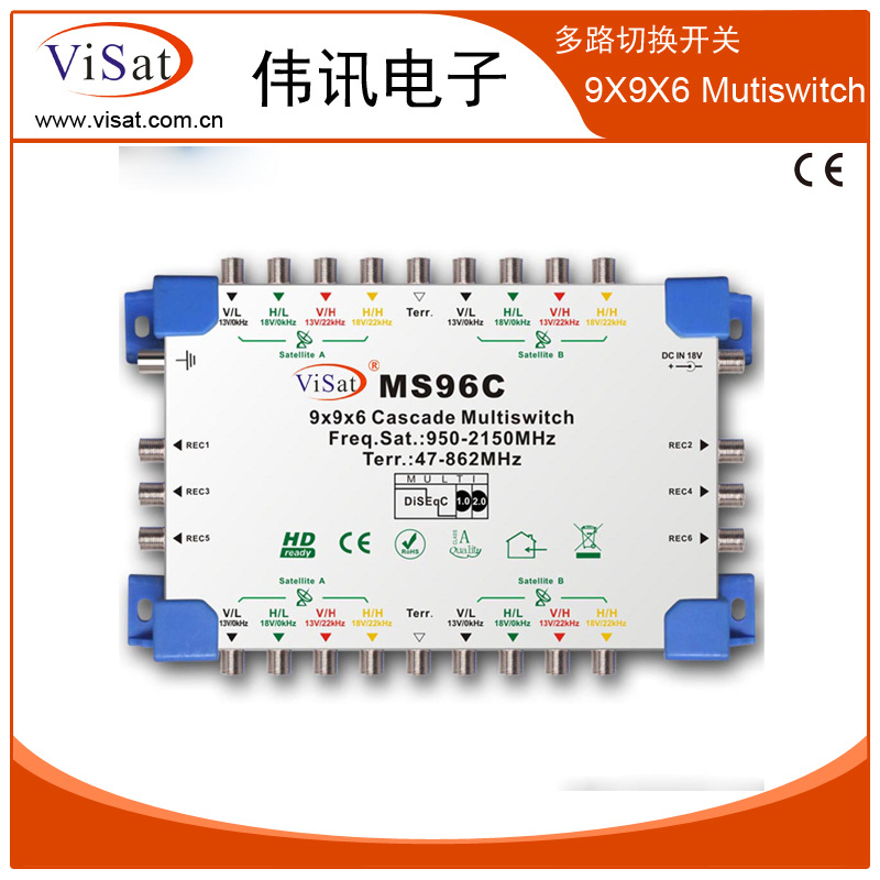 Cascaded Multiplexer MultiSwitch 950-2150MHz Satellite Signal Nine-in and Four-out