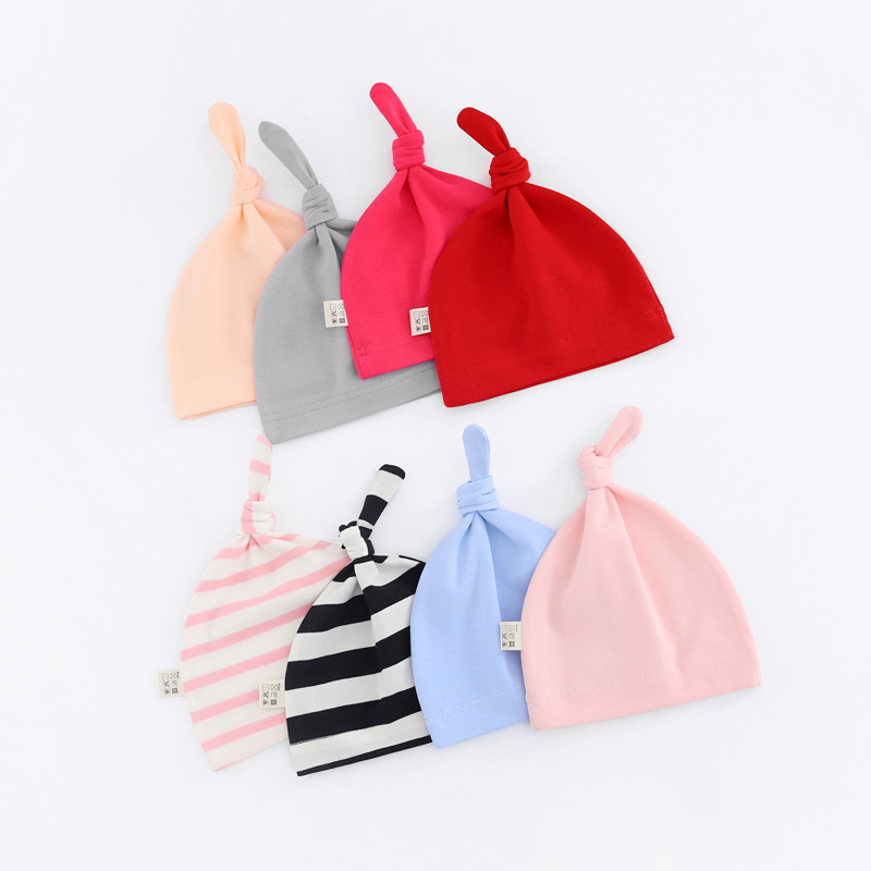 Single-layer Knitted Cotton Baby Hat Baby Knot Cap Children's Pullover Cap 72001