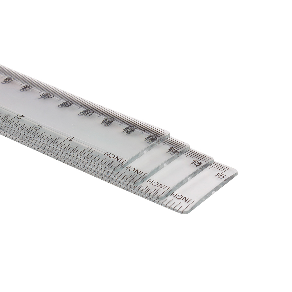 Advertising Ruler Promotional logo15cm Plastic Ruler Advertising Ruler Transparent Student Ruler Student Measuring Tool