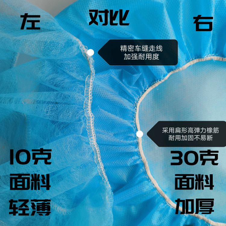 Disposable non-woven hat 10g headgear 20g thickened 30g round hat flat rib food workshop breathable and dustproof