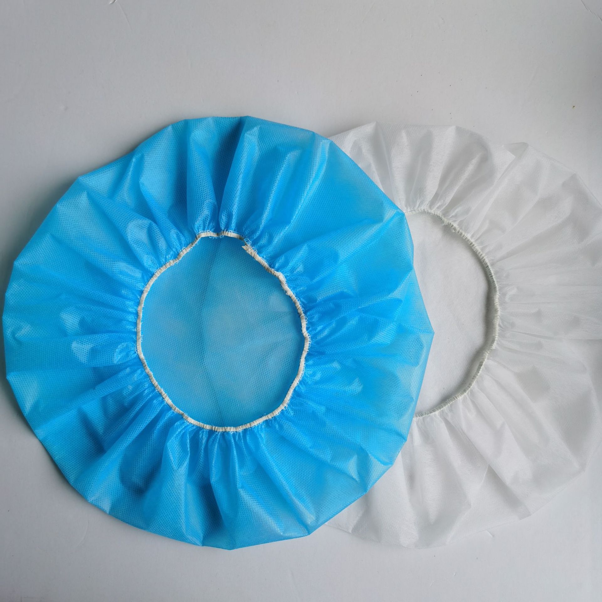 Disposable non-woven hat 10g headgear 20g thickened 30g round hat flat rib food workshop breathable and dustproof