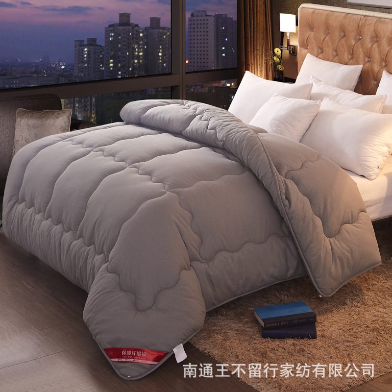 Hotel hotel sanding quilt core whole imitation silk cotton thickened winter quilt air conditioning quilt four seasons spring and autumn homestay quilt bedding