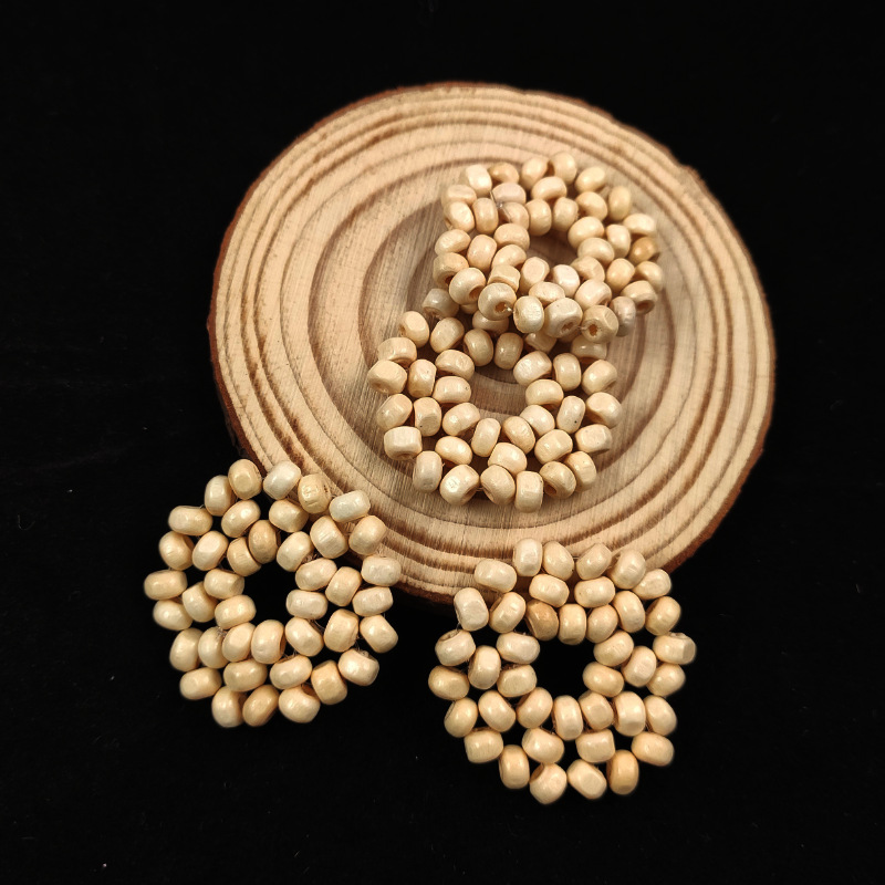 DIY ручные деревянные бусины серьги бусы круглые серьги аксессуары DIY ручные круглые серьги