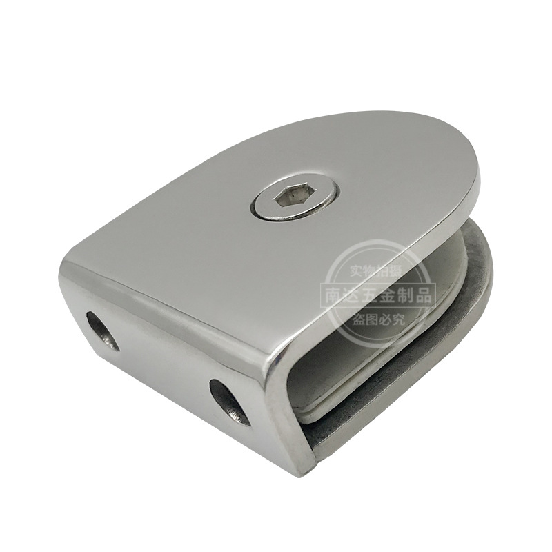 304 stainless steel 0 degree fixing clip semicircle bilateral bathroom clip glass partition code shower room glass connector