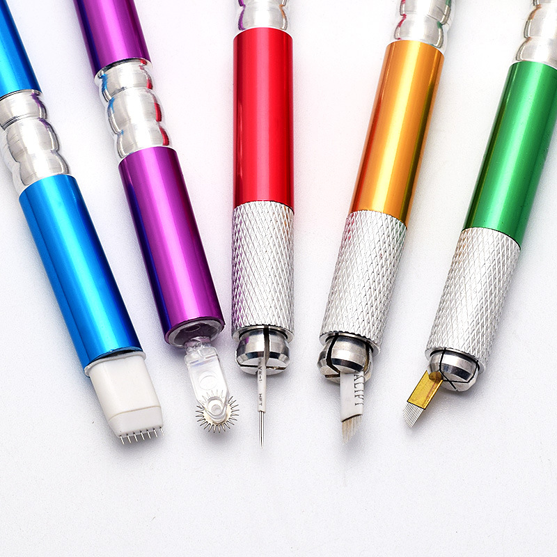 Factory direct single head ball embroidery pen No.1 eyebrow pencil metal line embroidery handmade pen semi-permanent