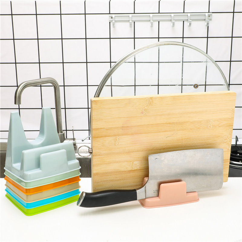 Pot Lid Rack Household Chopping Board Rack Storage Rack Knife Rack Chopping Board Rack Kitchen Nail-Free Plastic Multi-Functional Cutting Board Rack
