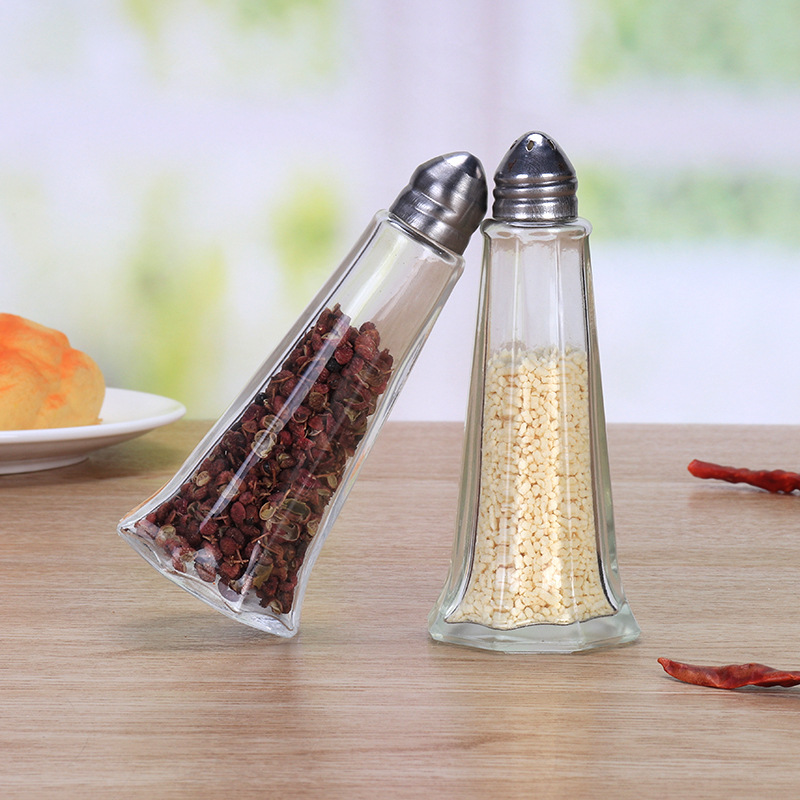 Cross Border 1 oz Tower Salt and Pepper Seasoning Jar Restaurant Use Mini Salt Seasoning Bottle Barbecue Grill Bottles Split Bottles