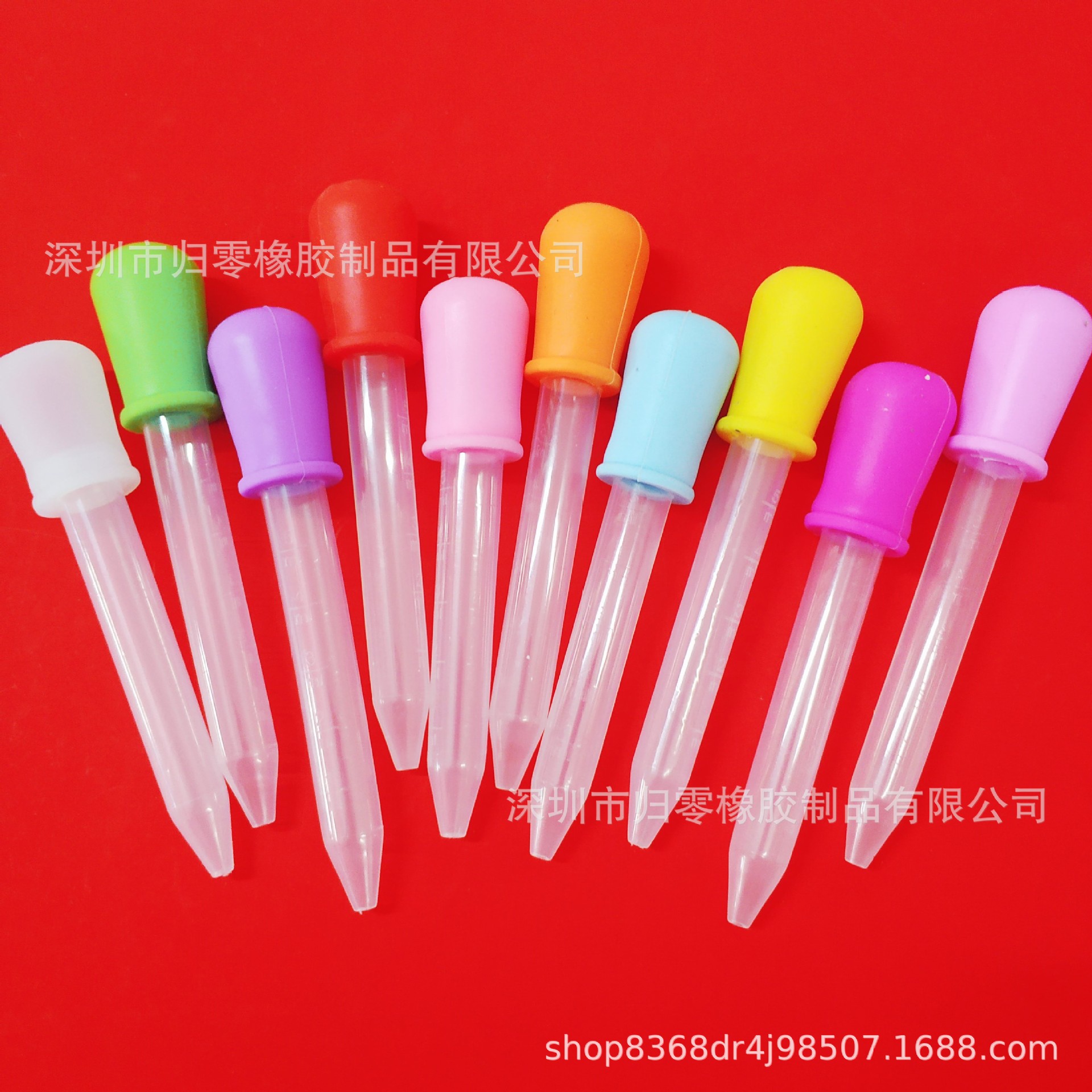 Manufacturers in stock 10 color 5ML water feeder silicone dropper baby infant anti-choking feeding scale dropper