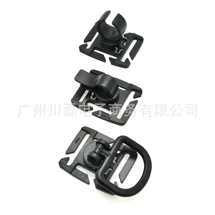 Outdoor military fans can load and unload D Buckle backpack accessories 360 degrees rotating D-type water pipe clip hanging ring buckle MOLLE ribbon