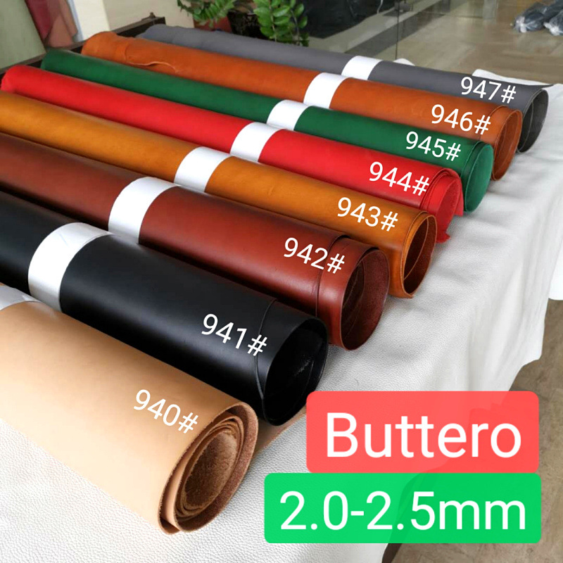 прозрачная окрашенная растительно-дубленая кожа Buttero Bartero, 2.0-2.5 мм, ручная работа