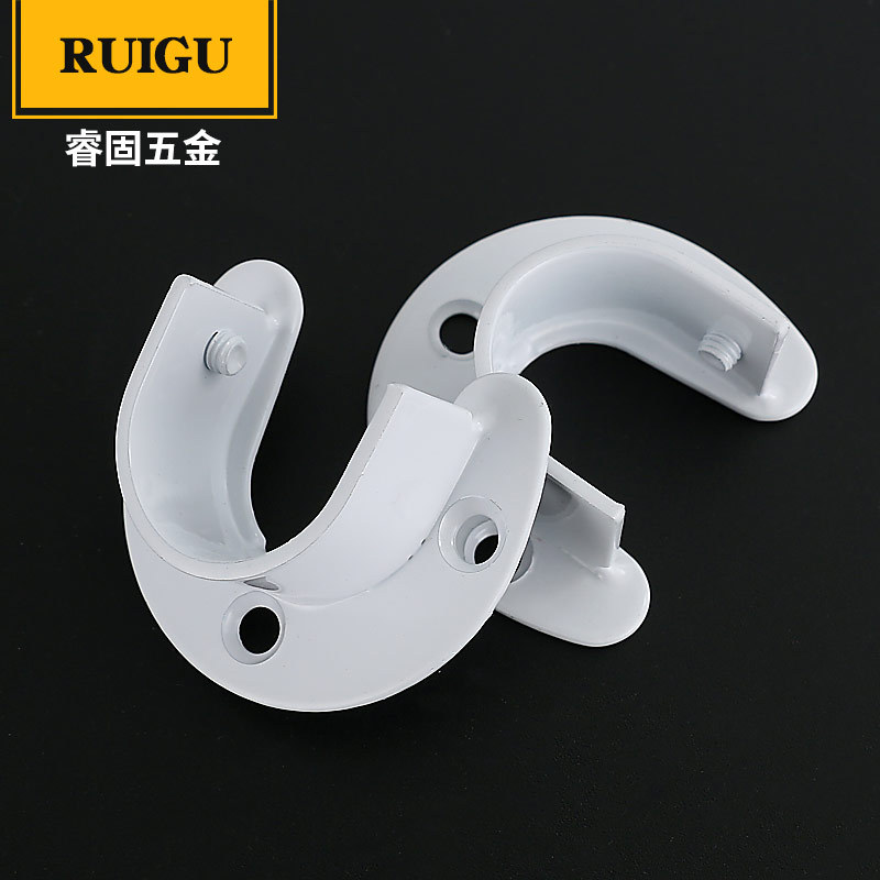 Thickened stainless steel open flange clothes pole holder balcony stainless steel round tube holder white open flange