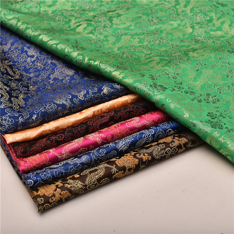 150 Nylon Little Dragon Brocade Silk Fabric Packaging Fabric Mounted Bag Brocade Box Chinese Style Tang Suit Satin