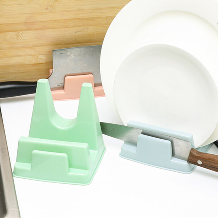 Pot Lid Rack Household Chopping Board Rack Storage Rack Knife Rack Chopping Board Rack Kitchen Nail-Free Plastic Multi-Functional Cutting Board Rack