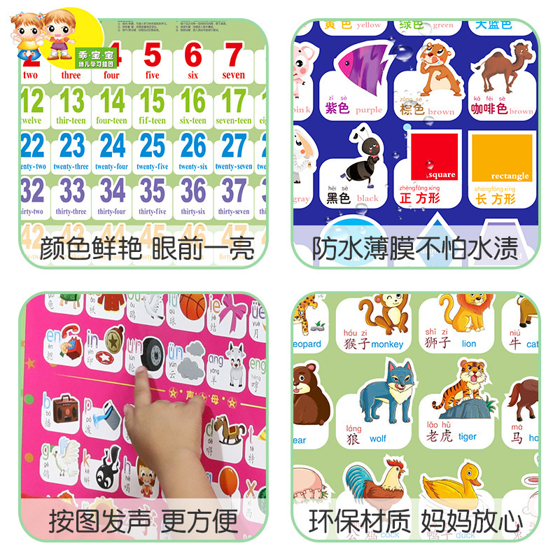 Good baby upgrade big picture point reading audio Wall Chart children's cognitive Chinese character learning children's toys a generation of hair