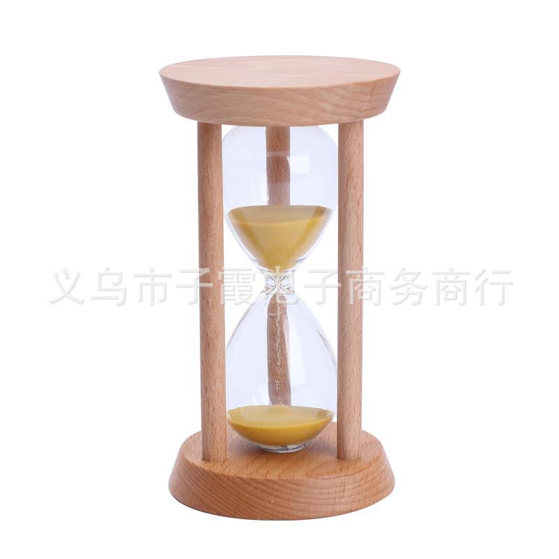 Wholesale Hourglass 30 Minutes Wooden Three-Column Round Small Hourglass Creative Time Timing Glass Hourglass Ornaments